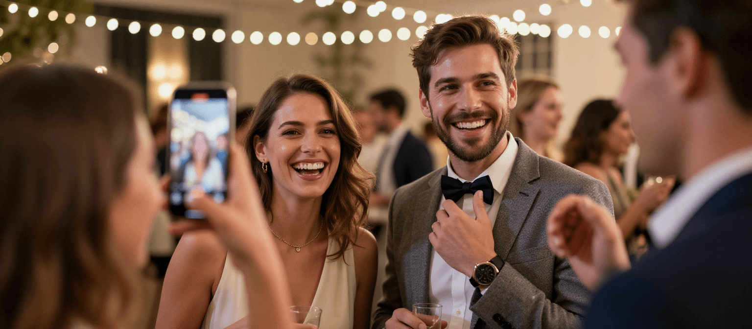 Guests scanning a QR to share photos